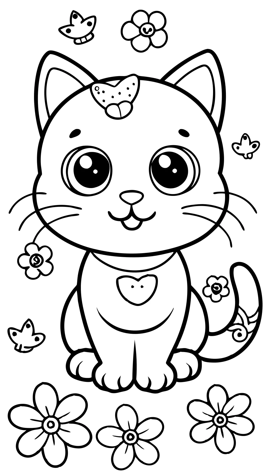 coloriages de chat mignons kawaii